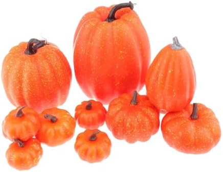 Fancyes Fake Pumpkins Foam Props 12 Pieces Yellow
