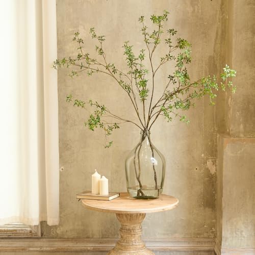 Artificial Greenery Stems 47 Tall Faux Enkianthus Branches 3 Packs Green