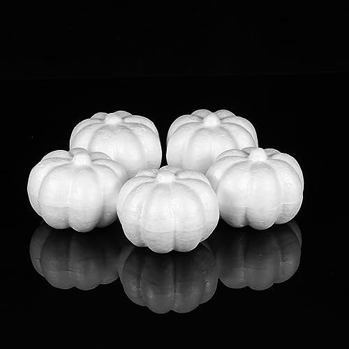 5pcs Rustic Artificial Foam Pumpkins for Halloween Fall Decor