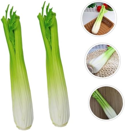 Happyyami 2pcs Lifelike Celery Artificial Vegetable Decor