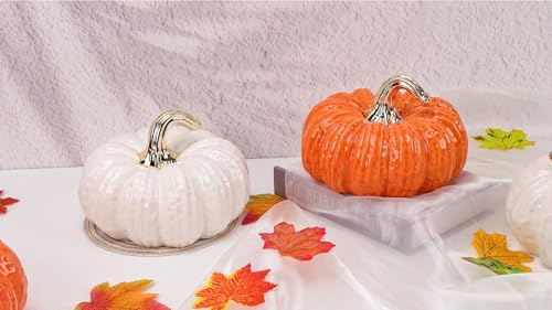 79 Inch Ceramic Artificial Pumpkin Decor for Halloween