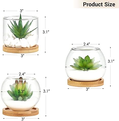 Mkono Artificial Topiary Plant in Clear Pot