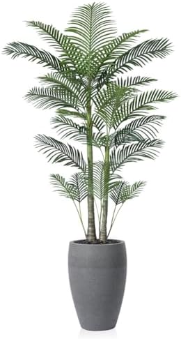 VeriNatural 8ft Artificial Palm Tree with Gray Planter