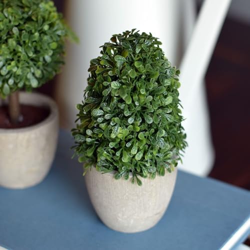 WHW Realistic Faux Boxwood Topiaries Set of 3