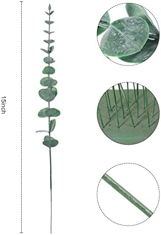 200 Pcs Dark Green Artificial Eucalyptus Stems