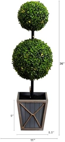 Nearly Natural 3ft UV Resistant Artificial Topiary with LED Lights