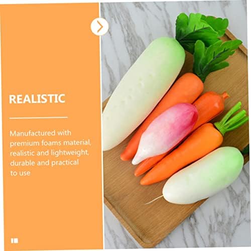 Ciieeo 3 Pack Artificial Carrots and Radishes for Photography