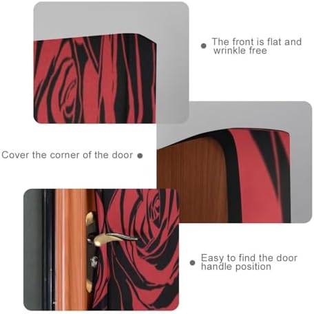 Susiyo Red Floral Halloween Door Cover 32x79 in