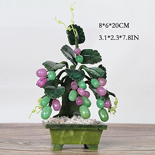 Artificial Bonsai Tree Tabletop Decor with Jade Carving