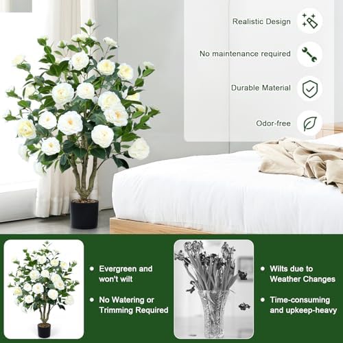 Lifelike Artificial Camellia Tree 2 Pack