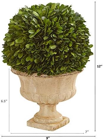 Nearly Natural 12in Boxwood Topiary Ball in Urn