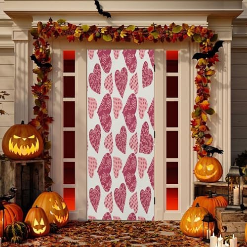 Susiyo Heart Door Decoration 32x79 Inches Stretch Fabric