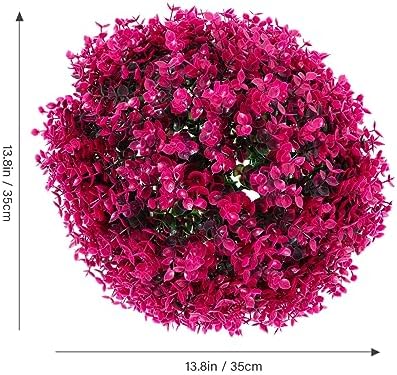 LIOOBO Artificial Topiary Balls Purple Eucalyptus Decor
