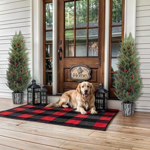YITAHOME Artificial Cedar Topiary Trees 4FT 2 Pack