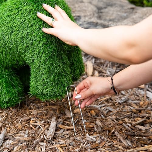 Nearly Natural 18in UV Resistant Artificial Grass Topiary Dog