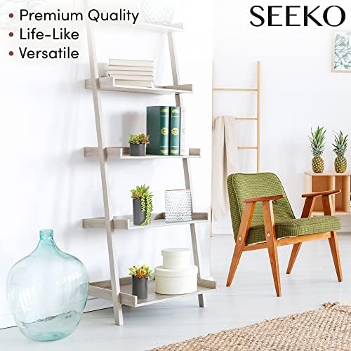 SEEKO Artificial Succulents 3 Pack with Black Pots