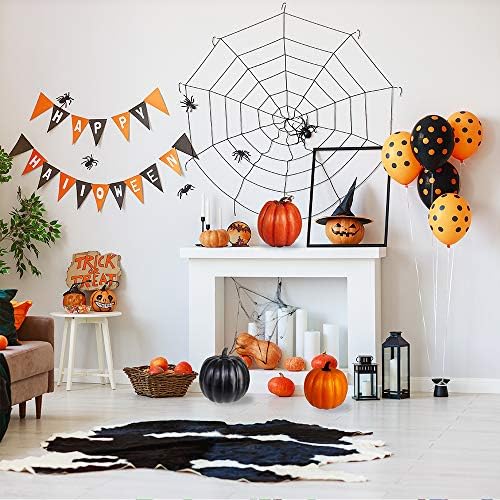 Winlyn Halloween Pumpkins Artificial Decorations 4 pcs Orange Black