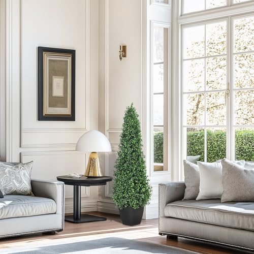 GarveeHome Artificial Boxwood Topiary Trees Set of 2