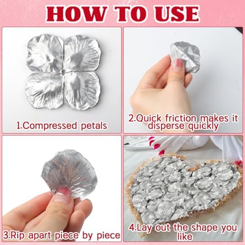 1000PCS Silver Silk Rose Petals for Valentine Wedding Decorations