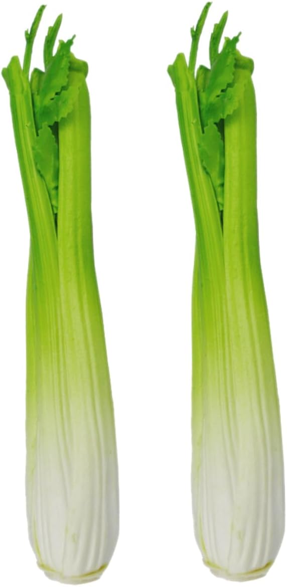 Happyyami 2pcs Lifelike Celery Artificial Vegetable Decor