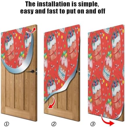 Susiyo Stretch Fabric Christmas Door Cover 32x79 in