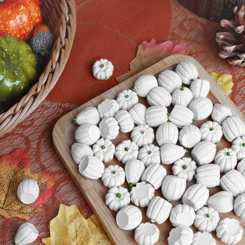 Winemana Mini Pumpkins Fall Decorations 80 Pack White