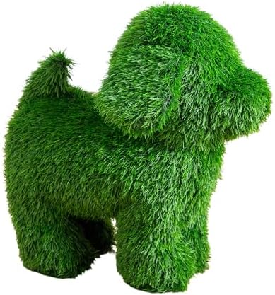 Nearly Natural 18in UV Resistant Artificial Grass Topiary Dog