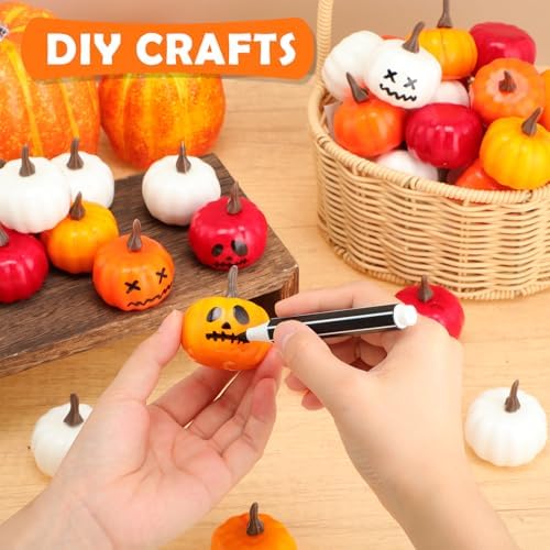 Thyle Mini Artificial Pumpkins 48 Pcs Fall Decor Set