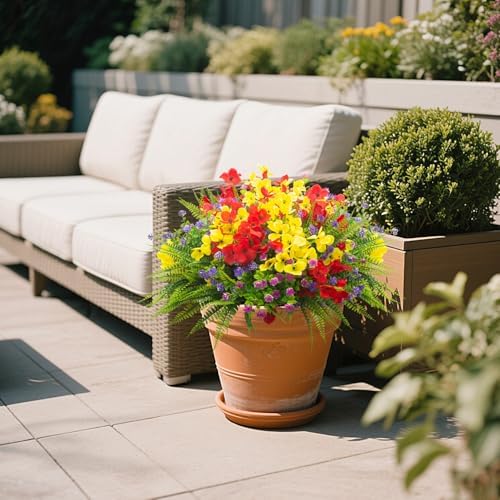 20 Packs Artificial Flowers for Outdoor Decor