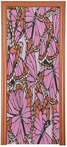 Susiyo Pink Butterfly Halloween Door Cover 32x79 in