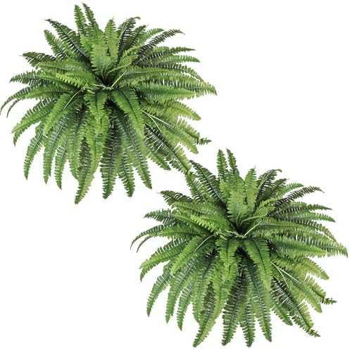 zooFernzoom Artificial Ferns 45in Large Fake Plants 2 Stems