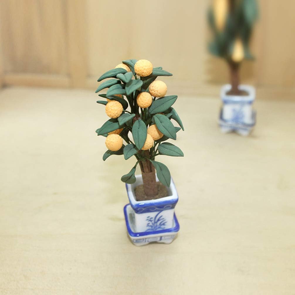 EXCEART Mini Orange Tree Potted Plant Decoration