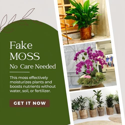 BYHER Artificial Green Moss for Indoor Planters and Crafts