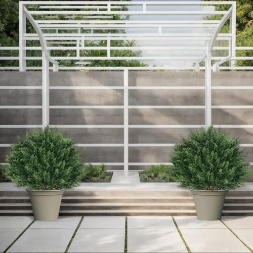 275 Inch Artificial Boxwood Topiary Trees 2 Pack UV Resistant Fake Evergreen