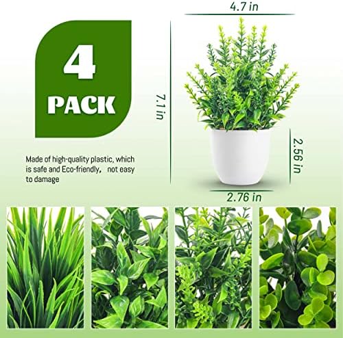 Miracliy 4 Pack Artificial Plants for Indoor Decor