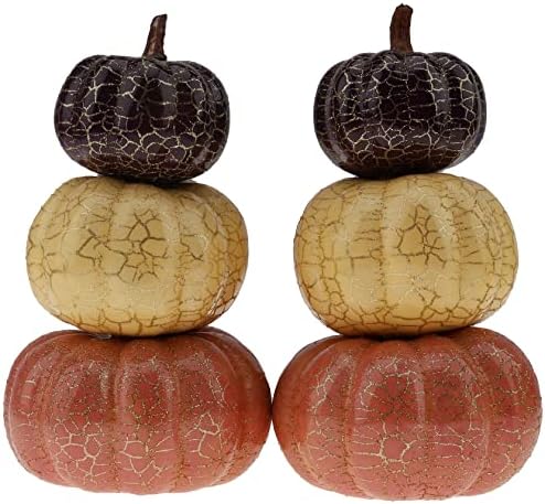 Gresorth 2pcs Stacked Artificial Pumpkins Halloween Decor
