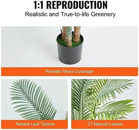 VEVOR 65 FT Artificial Golden Cane Palm Tree