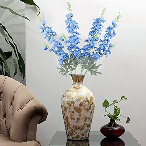 FERIAL Blue Silk Larkspur Artificial Flowers 4pcs