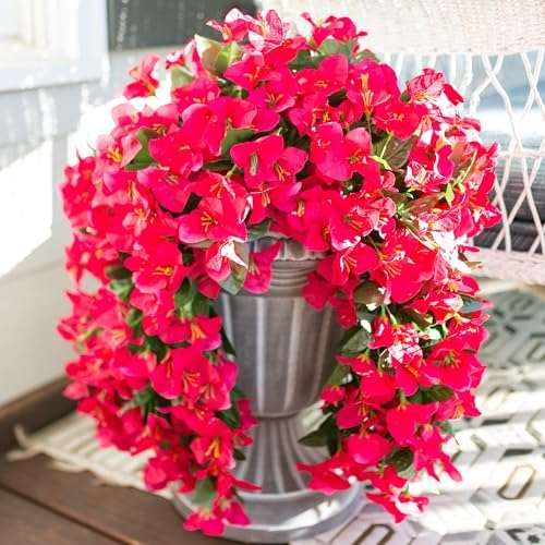 HyeFlora Artificial Bougainvillea Hanging Flowers 2pcs Hot Pink