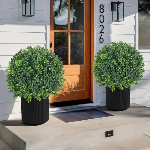Artificial Boxwood Topiary Ball Tree 24 Set of 2