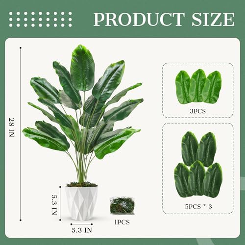 Der Rose 28 Inch Artificial Banana Tree with Pot