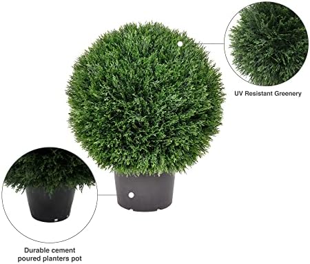 Vickerman 20 Inch Artificial Silk Cedar Topiary Ball