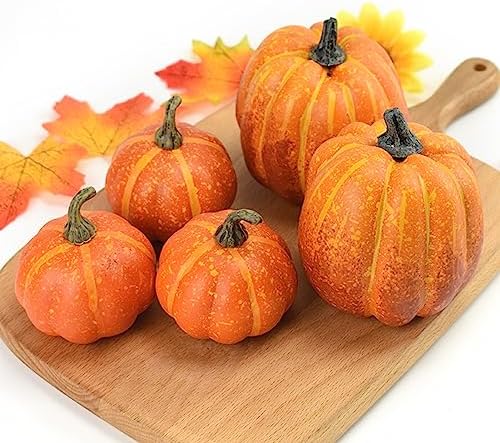 7Pcs Artificial Pumpkins Fall Autumn Halloween Decor