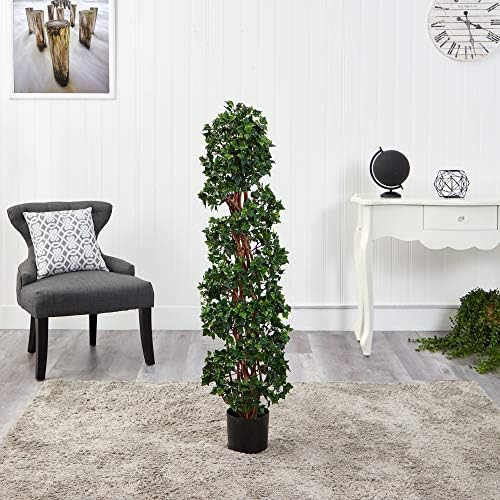 Nearly Natural 45ft English Ivy Spiral Topiary Artificial Tree