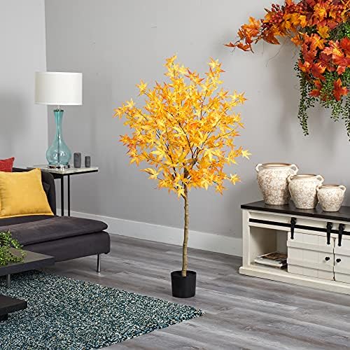 Nearly Natural 5ft Autumn Maple Artificial Fall Tree