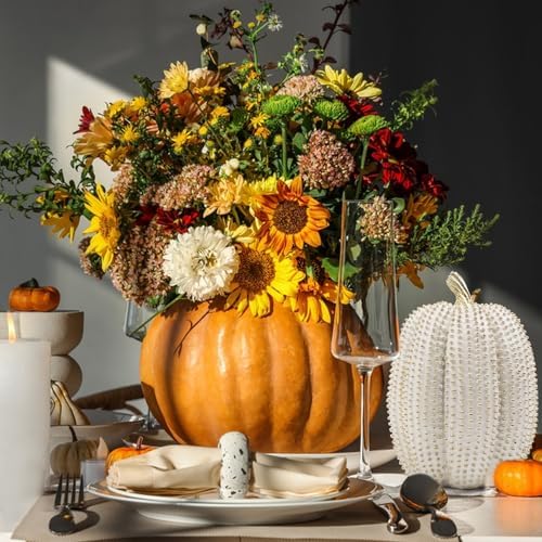 3PCS Resin Pumpkin Decor Fall Table Centerpiece