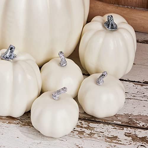 Kayotuas 7Pcs Artificial Pumpkins Decor Set