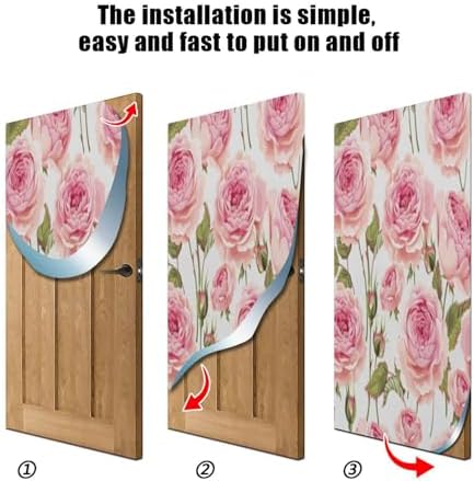 Susiyo Retro Pink Rose Halloween Door Cover