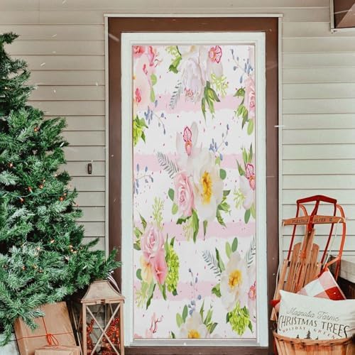 Susiyo Summer Garden Flowers Door Cover Washable High Elastic