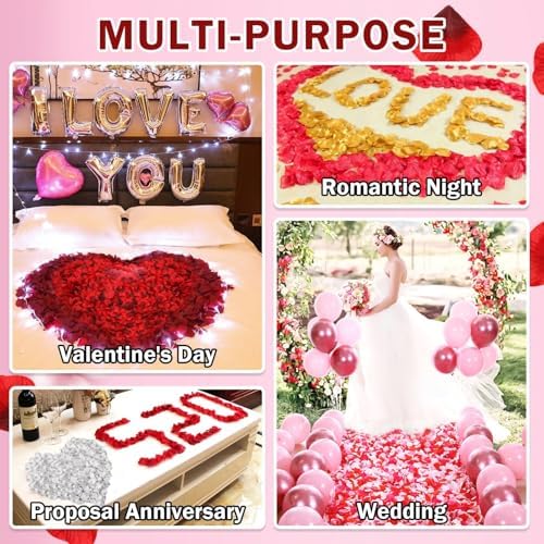 1000PCS Silver Silk Rose Petals for Valentine Wedding Decorations